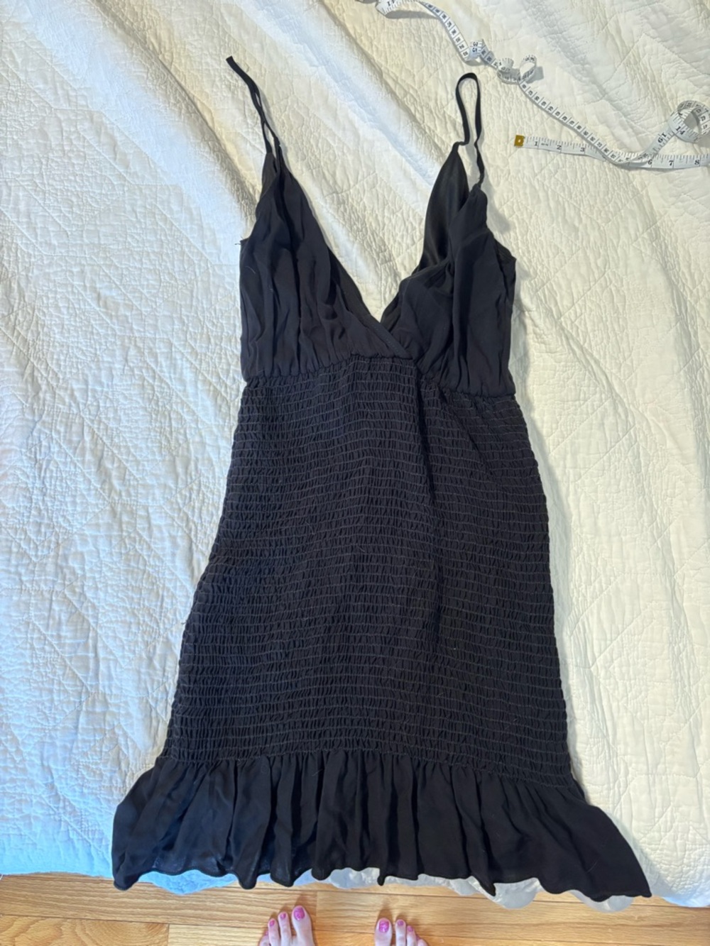 Black Sleeveless Ruffle-Hem Dress - Brand Unspecified